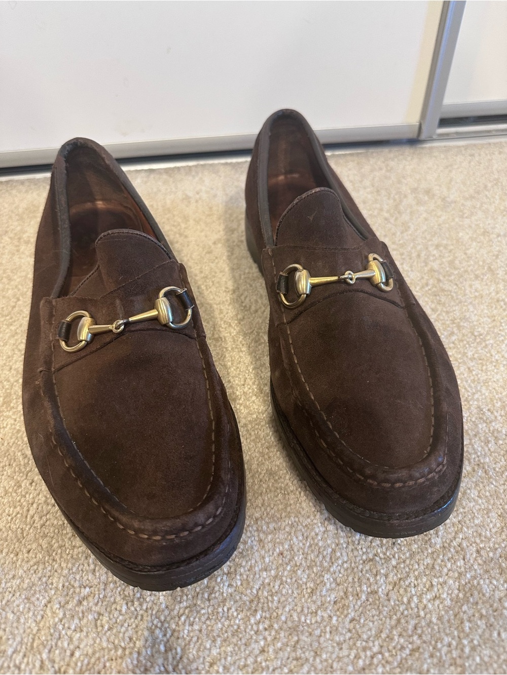 Gucci Horsebit Chocolate Brown Suede Loafer